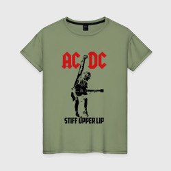 Женская футболка хлопок AC/DC stiff upper lip