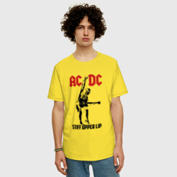 Мужская футболка хлопок Oversize AC/DC stiff upper lip - фото 2
