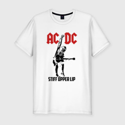 Мужская футболка хлопок Slim AC/DC stiff upper lip