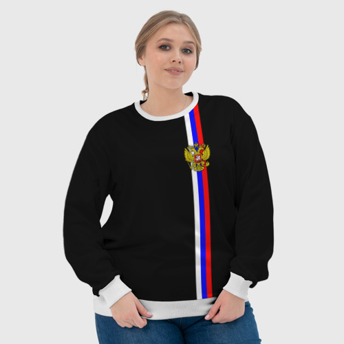 Женский свитшот 3D Лента с гербом России, цвет 3D печать - фото 6