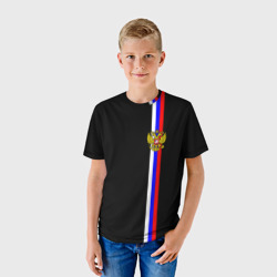 Детская футболка 3D Лента с гербом России - фото 2