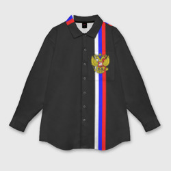 Женская рубашка oversize 3D Лента с гербом России