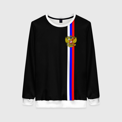 Женский свитшот 3D Лента с гербом России, цвет 3D печать
