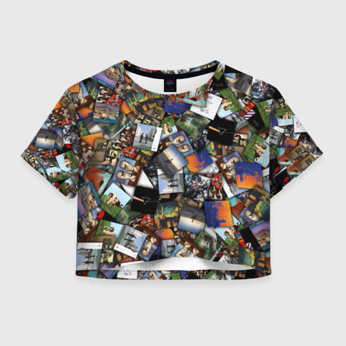 Женская футболка Crop-top 3D Pink Floyd. Дискография Фото 01 Женская футболка Crop-top 3D Pink Floyd. Дискография Фото 01