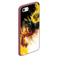 Чехол для iPhone 5/5S матовый Имперский флаг и медведь - фото 2