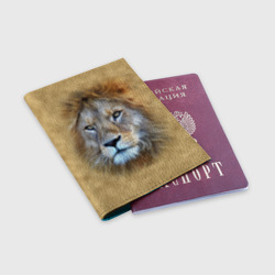 Обложка для паспорта матовая кожа Лев - фото 2