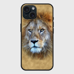 Чехол силиконовый для Apple iPhone 15 матовый Лев