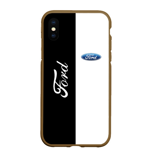 Чехол для iPhone XS Max матовый Ford, цвет коричневый