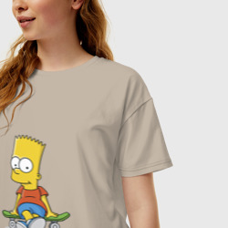 Женская футболка хлопок Oversize Барт - фото 2