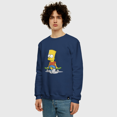 Мужской свитшот хлопок с принтом Барт, фото на моделе #1