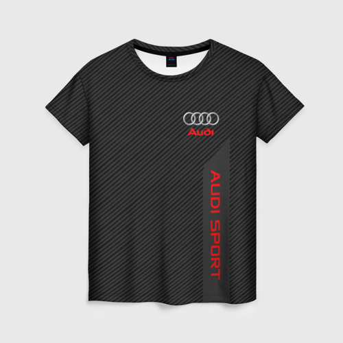 Женская футболка 3D Audi carbon Ауди карбон