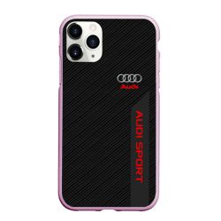 Чехол для iPhone 11 Pro Max матовый Audi carbon Ауди карбон