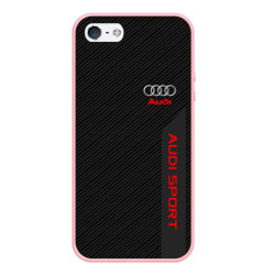 Чехол для iPhone 5/5S матовый Audi carbon Ауди карбон