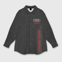 Женская рубашка oversize 3D Audi carbon Ауди карбон