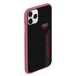 Чехол для iPhone 11 Pro Max матовый Audi carbon Ауди карбон - фото 2