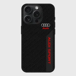 Чехол силиконовый для Apple iPhone 15 Pro матовый Audi carbon Ауди карбон