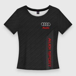 Женская футболка 3D Slim Audi carbon Ауди карбон