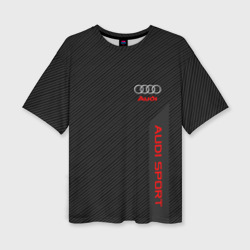 Женская футболка oversize 3D Audi carbon Ауди карбон