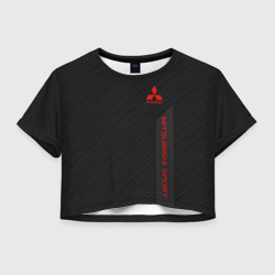Женская футболка Crop-top 3D Mitsubishi sport