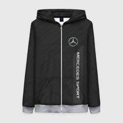 Женская толстовка 3D на молнии Mercedes Benz sport