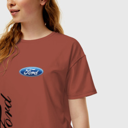 Женская футболка хлопок Oversize Ford - фото 2