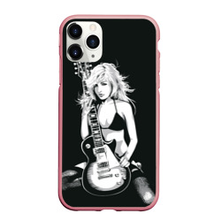 Чехол для iPhone 11 Pro Max матовый Девушка с гитарой