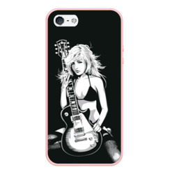 Чехол для iPhone 5/5S матовый Девушка с гитарой