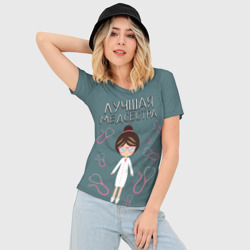 Женская футболка 3D Slim Лучшая медсестра - фото 2