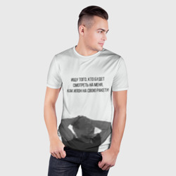 Мужская футболка 3D Slim Илон и ракета - фото 2