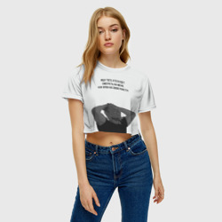 Женская футболка Crop-top 3D Илон и ракета - фото 2