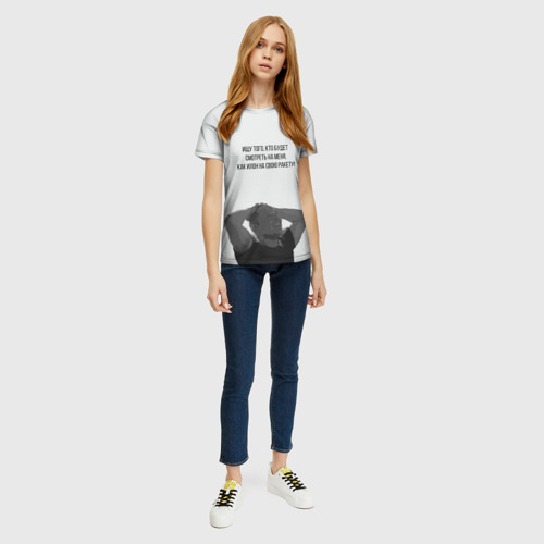 Женская футболка 3D Илон и ракета - фото 5