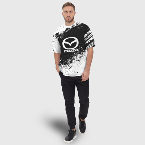 Мужская футболка oversize 3D Mazda abstract sport, цвет 3D печать - фото 5