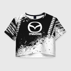 Женская футболка Crop-top 3D Mazda abstract sport