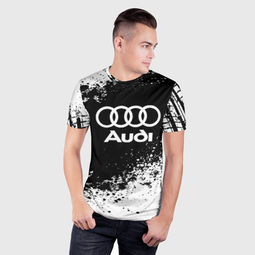 Мужская футболка 3D Slim Audi abstract sport, цвет 3D печать - фото 3