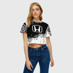 Женская футболка Crop-top 3D Honda abstract sport - фото 2