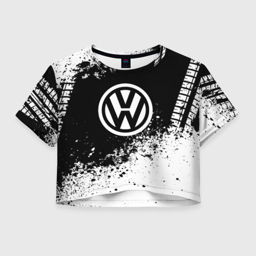 Женская футболка Crop-top 3D Volkswagen abstract sport