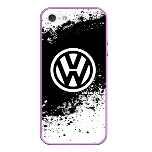 Чехол для iPhone 5/5S матовый Volkswagen abstract sport, цвет сиреневый