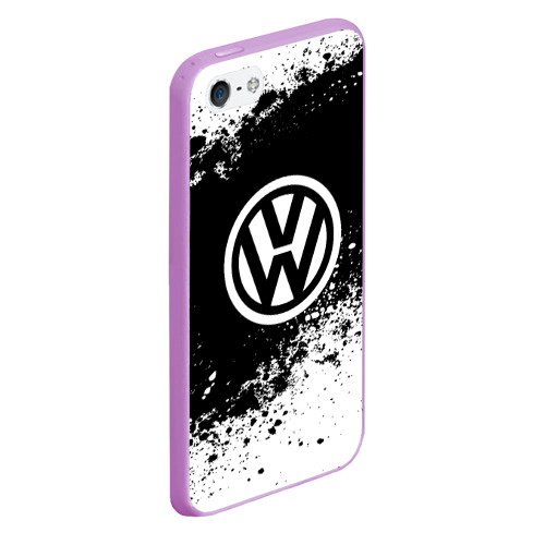 Чехол для iPhone 5/5S матовый Volkswagen abstract sport, цвет сиреневый - фото 3