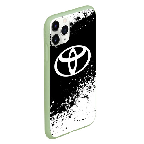 Чехол для iPhone 11 Pro матовый Toyota abstract sport, цвет салатовый - фото 3