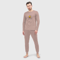 Мужская пижама с лонгсливом хлопок Спящий Гомер - фото 2