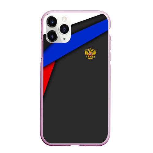 Чехол для iPhone 11 Pro матовый с принтом RUSSIA SPORT, вид спереди #2