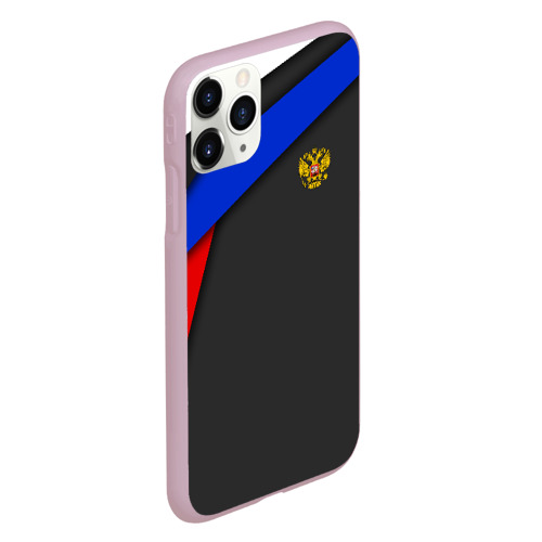 Чехол для iPhone 11 Pro матовый с принтом RUSSIA SPORT, вид сбоку #3