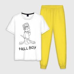 Мужская пижама с белой футболкой хлопок Bart Lil Peep