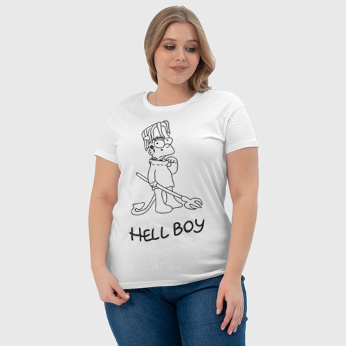 Женская футболка хлопок Bart Lil Peep, цвет белый - фото 6