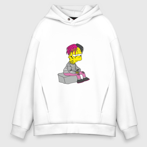 Мужское худи Oversize хлопок Bart Lili Peep, цвет белый