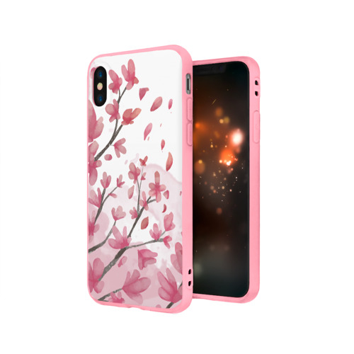 Чехол для Apple iPhone X силиконовый матовый Сакура Фото 01 Чехол для Apple iPhone X силиконовый матовый Сакура Фото 01