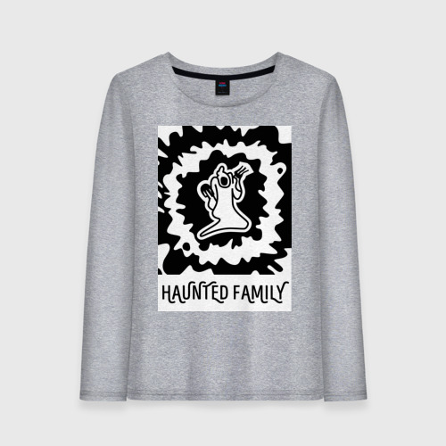 Женский лонгслив хлопок Haunted Family, цвет меланж