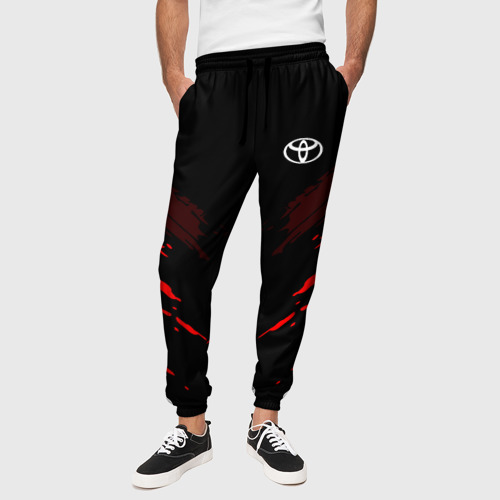 Мужские брюки 3D с принтом Toyota SPORT, вид сбоку #3