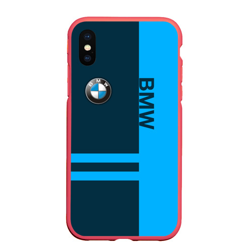 Чехол для iPhone XS Max матовый BMW, цвет красный