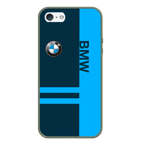 Чехол для iPhone 5/5S матовый BMW, цвет темно-зеленый